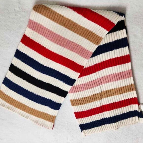 NWT New Gap Multi Color Wide Strip Soft Long Scarf Winter Snow Cold - Picture 2 of 9